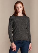CHARNWOOD Women's Recycled Cashmere and Merino Drop Shoulder Jumper Steel / XXS