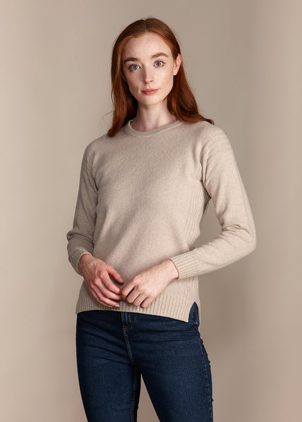 CHARNWOOD Women's Recycled Cashmere and Merino Drop Shoulder Jumper Steel / XXS