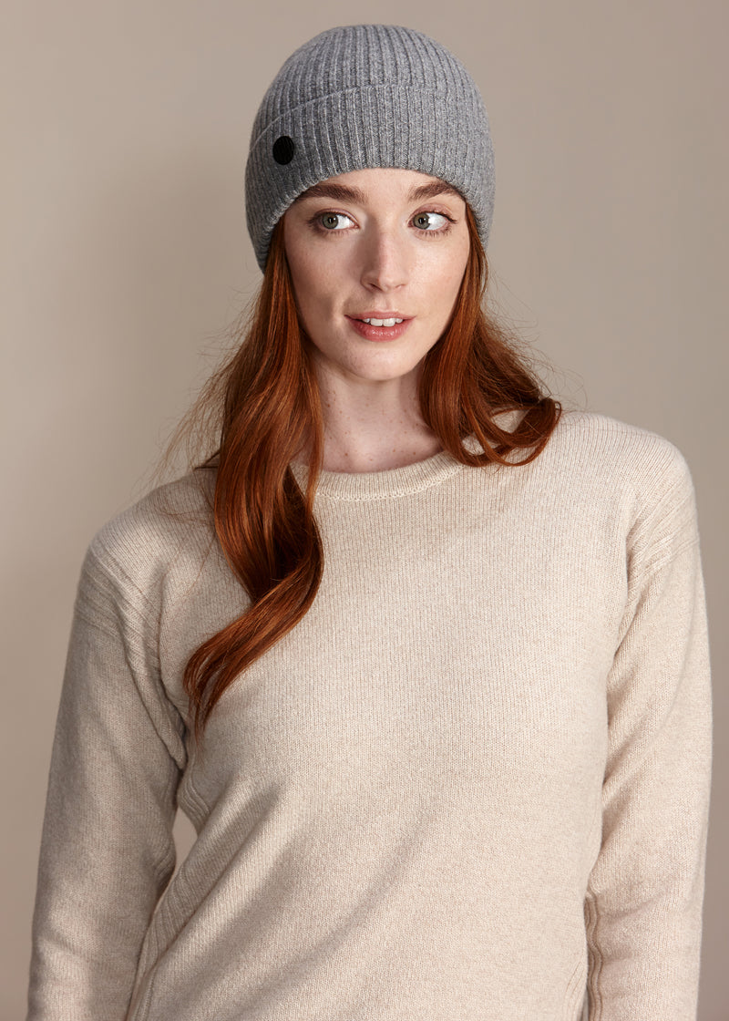 GRACE Women's Lightweight Recycled Cashmere and Merino Beanie Hat