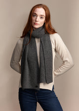 HEATHER Women's Heavyweight Ribbed Recycled Cashmere and Merino Scarf