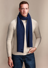 SWITHLAND Men's Heavyweight Ribbed Recycled Cashmere and Merino Scarf